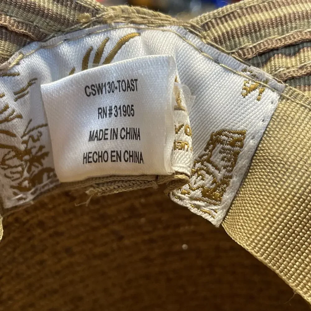 CAPPELLI Strawworld Women's Straw HAT with Striped Fabric Ribbon Detail BEIGE